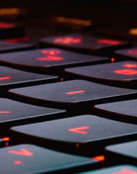 A close-up view of a laptop keyboard