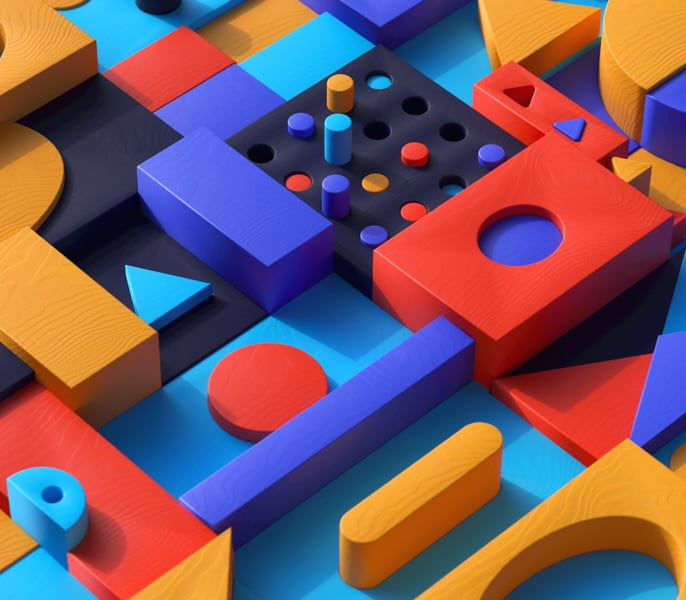 Abstract colorful blocks and shapes
